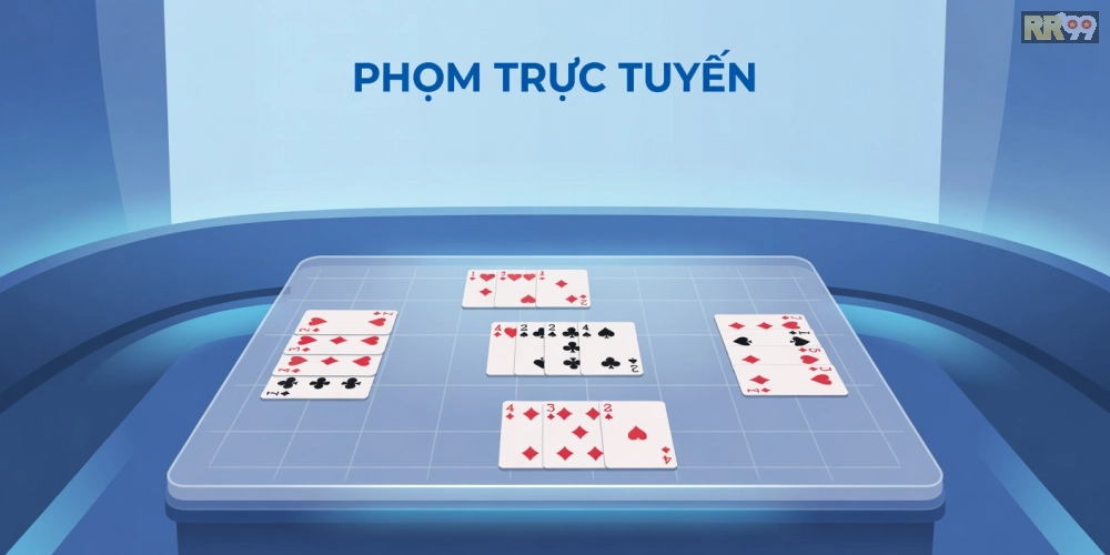 Giao diện chơi Phỏm hấp dẫn trên nền tảng rr99 với bài úp và heo đặc biệt